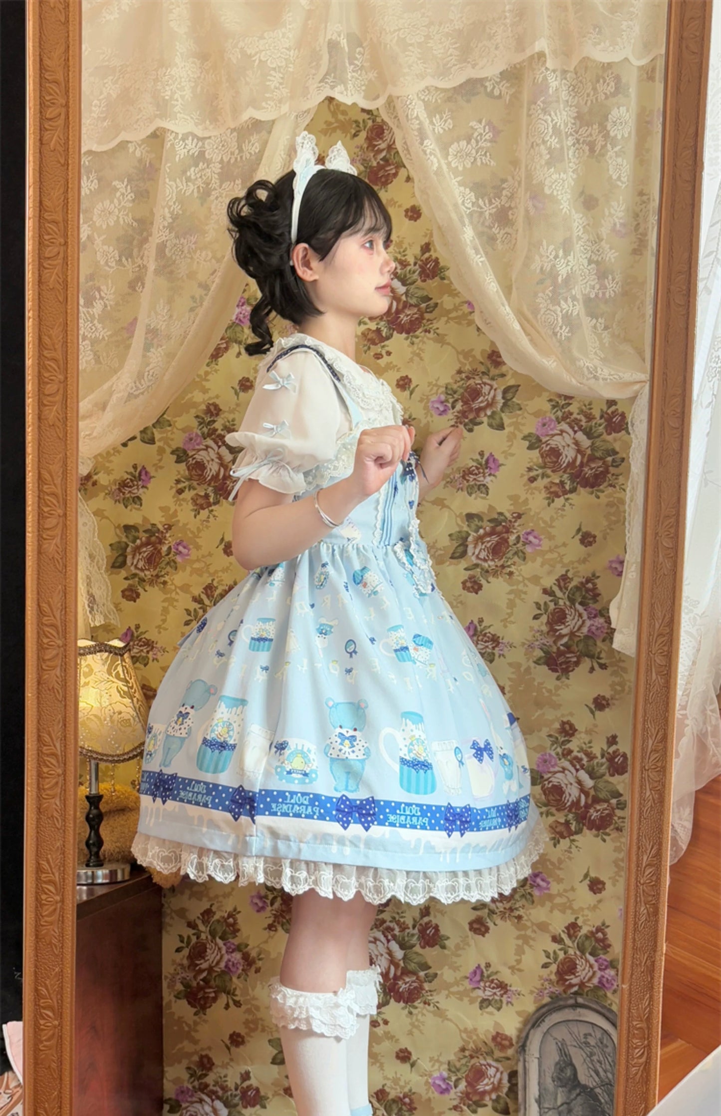 To Alice - Dear Dolls - Kawaii Lolita JSK Dress, Bear & Bunny Print