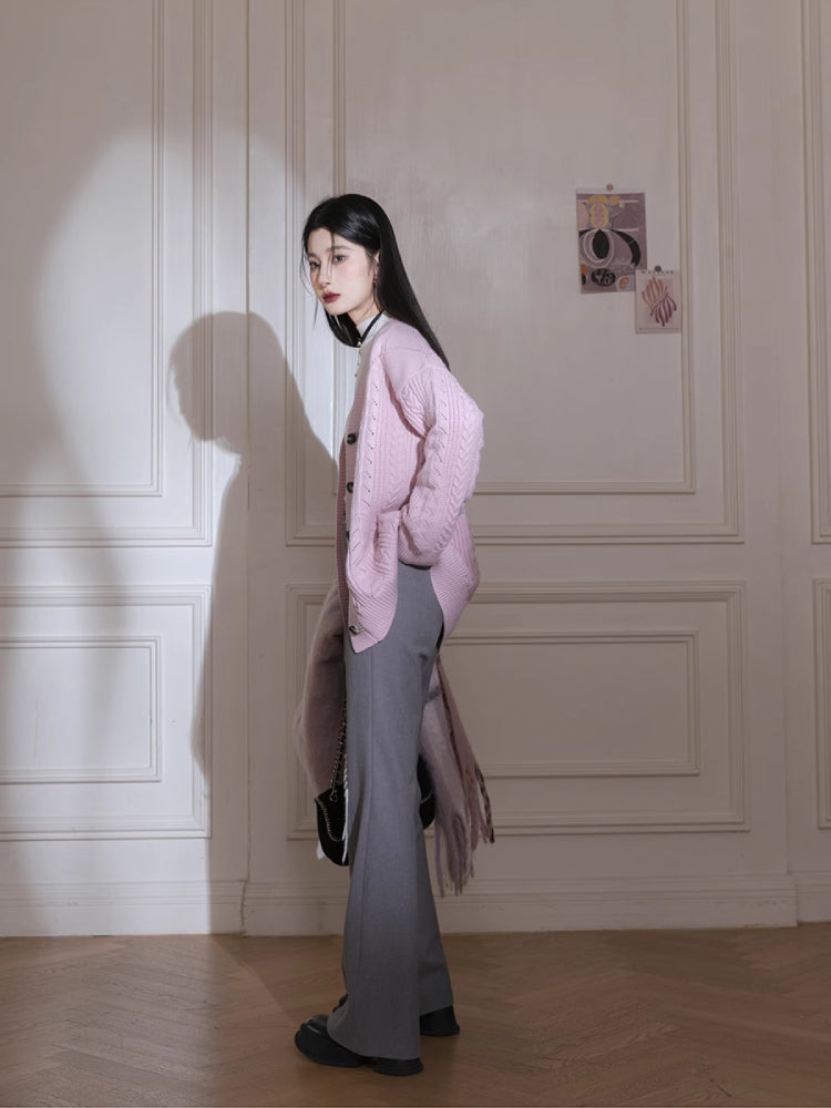 Handmade wool low waist pants【s0000005787】