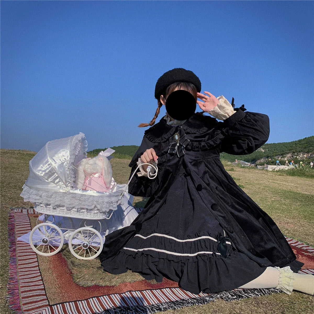 Dark Star Island - Winter Lolita Cape Velvet Antique Lolita Coat