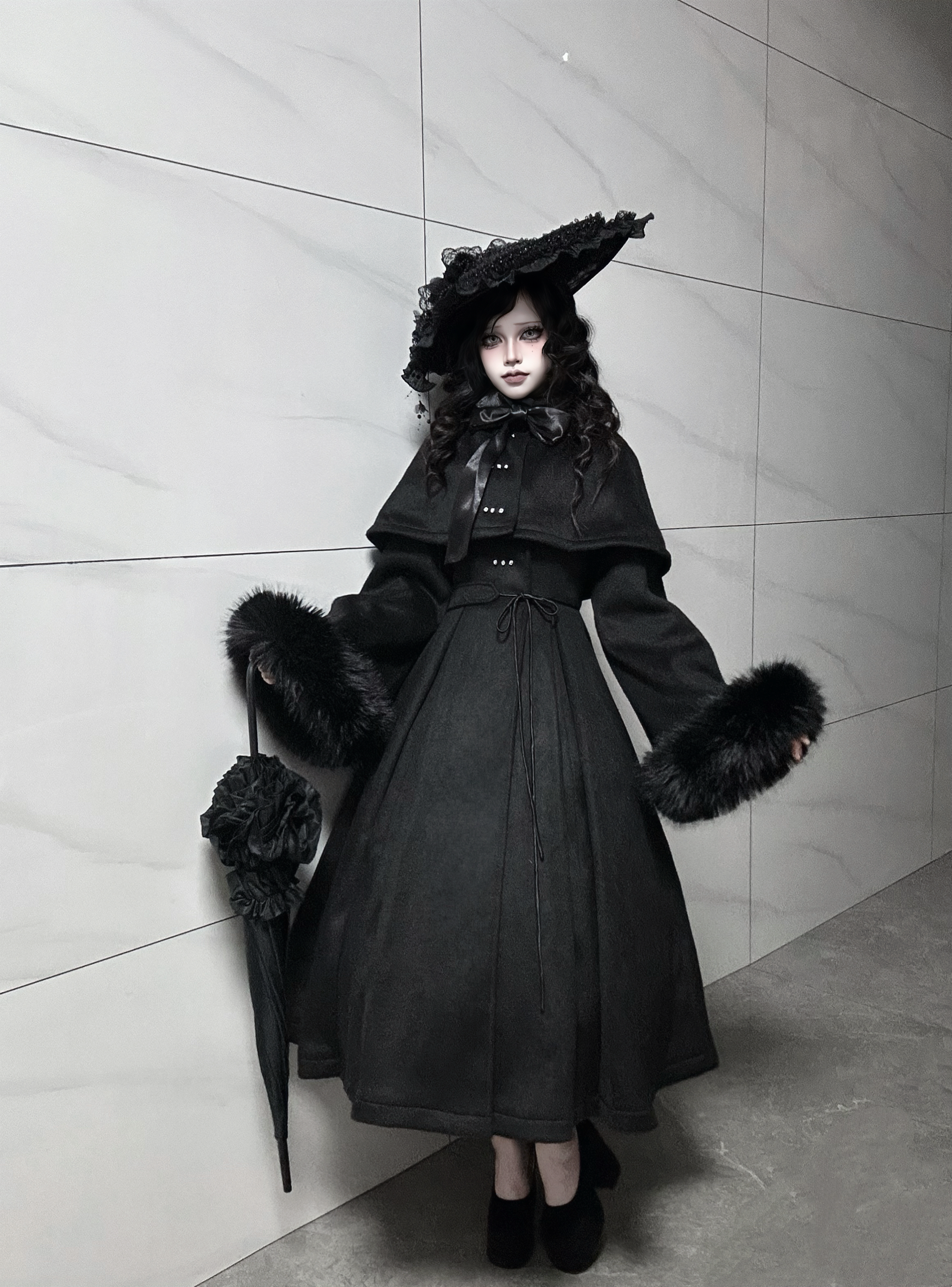The Original Witch - Silent Hill - Winter Long Gothic Lolita Coat, Detachable Cape