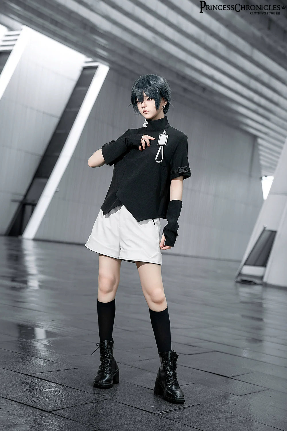 Princess Chronicles - White Cat - Futuristic Style Cool Lolita Pants Suit With Cat Ear Coat