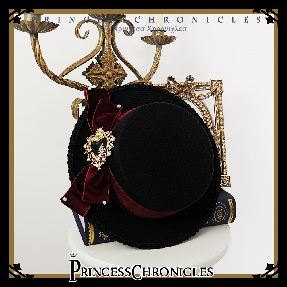 Princess Chronicles - Elegant Lolita Bow Flat Bonnet Handmade