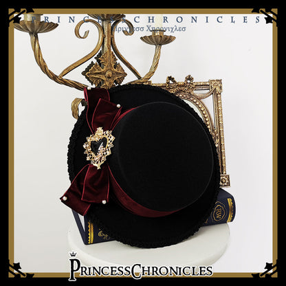 Princess Chronicles - Elegant Lolita Bow Flat Bonnet Handmade
