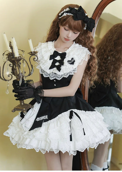 Alice Girl - Arrogant Miss - Sweet Lolita Jumper Dress with Tiered Lace Dress