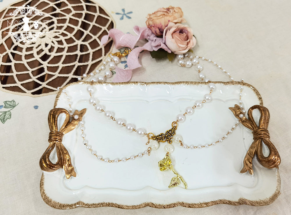 Miss Point - Lilyka Garden - Classic Lolita Headdress and Necklace Brooch Bow Trailing