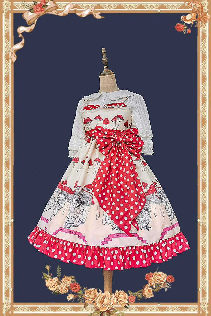 Infanta - Mushroom - Sweet Lolita JSK Dress Printing Dress Short Sleeve Shirt