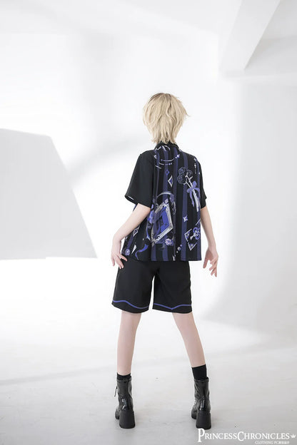 Princess Chronicles - Summer Ouji Lolita Print Loose Shirt Outfit