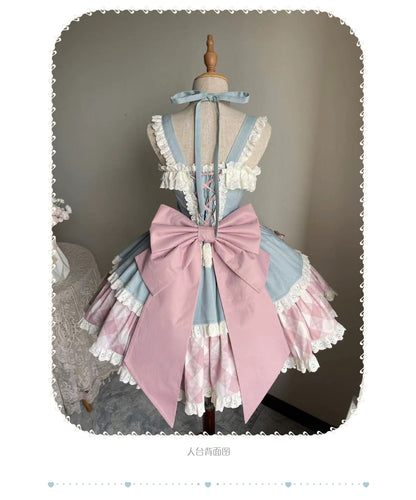Kuma - Sweet Cowboy - Sweet Lolita Pastel Colors Denim Skirt Set