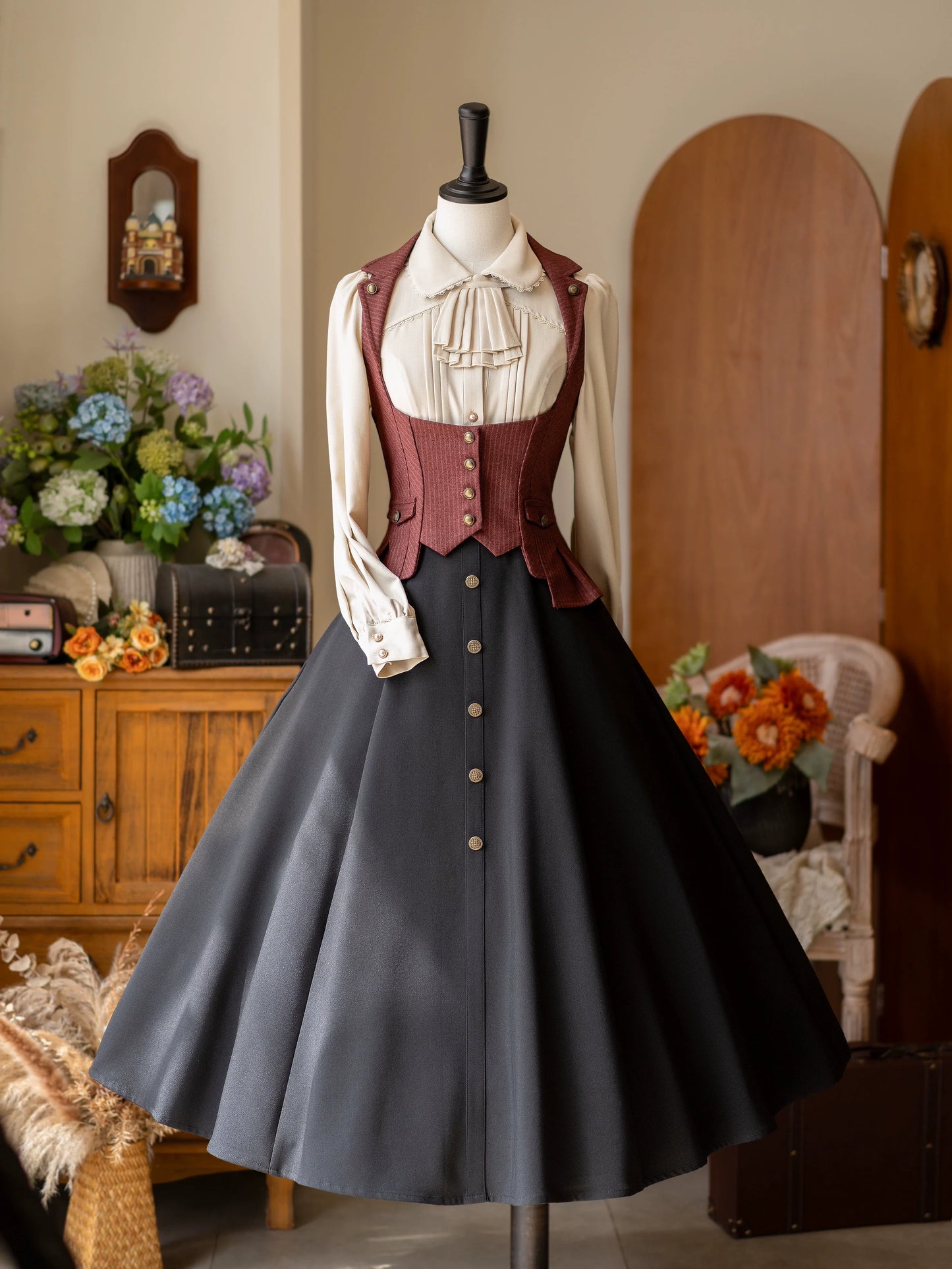 Forest Wardrobe - Forest Contract - Classic Lolita Striped Vest, Elastic Waist