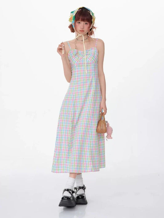 Plaid sleeveless dress【s0000007547】