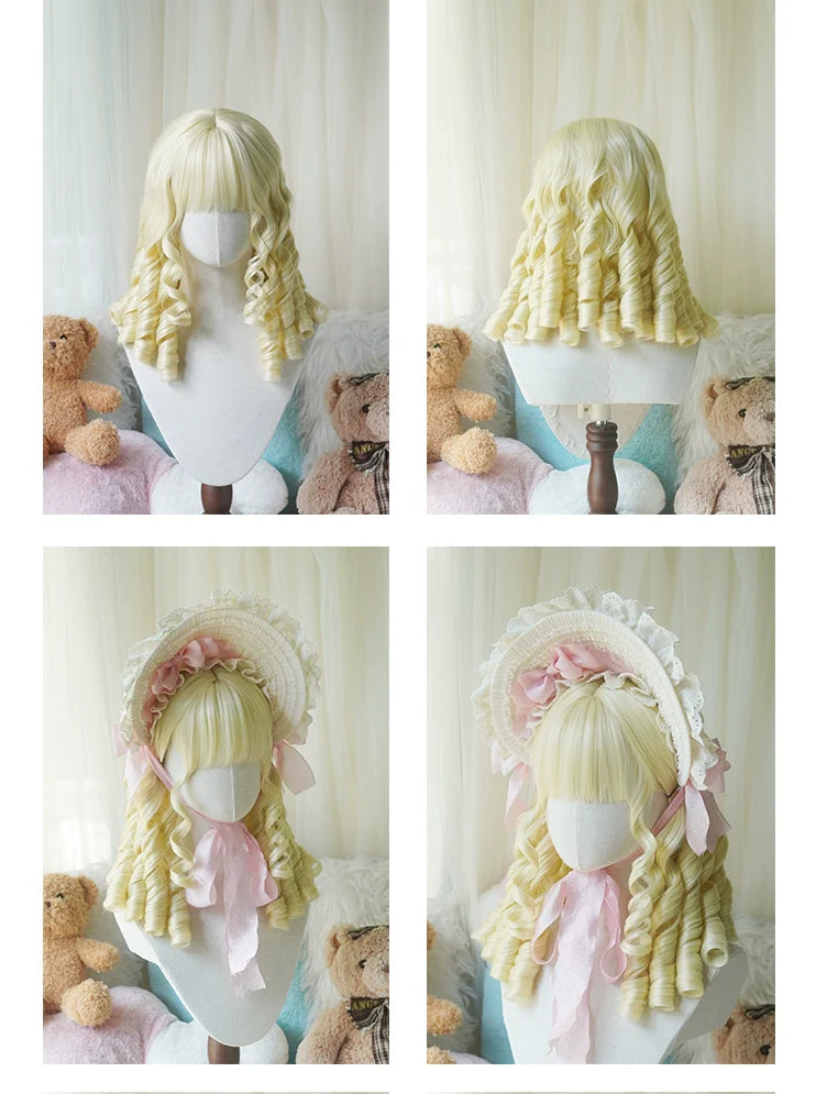 Imperial Tea - Retro Lolita Wig Short Roman Curl Hairpiece