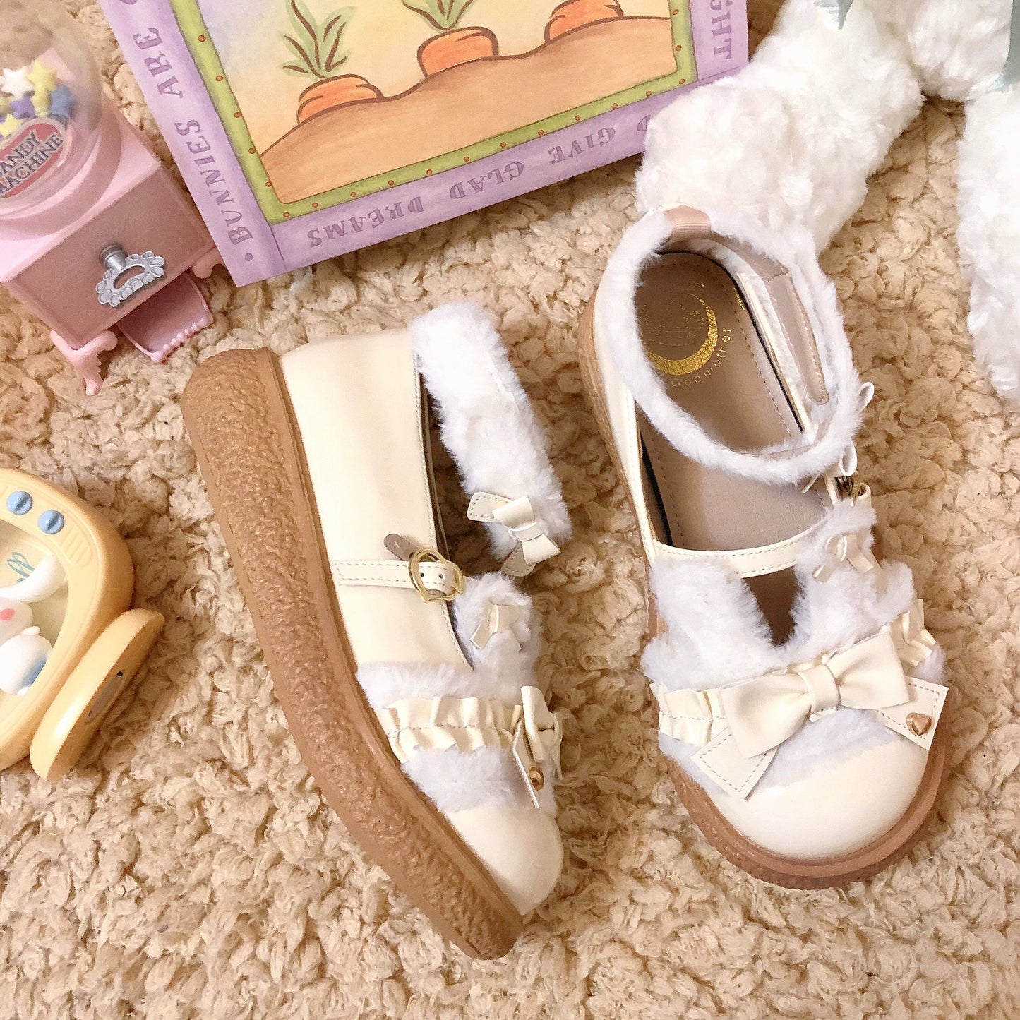 Fairy Godmother - Winter Girly Lolita Shoes Lolita Ankle Strap Shoes