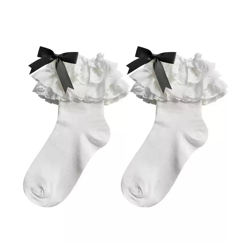 WAGUIR - Lolita Bow Cotton Socks Lace Socks