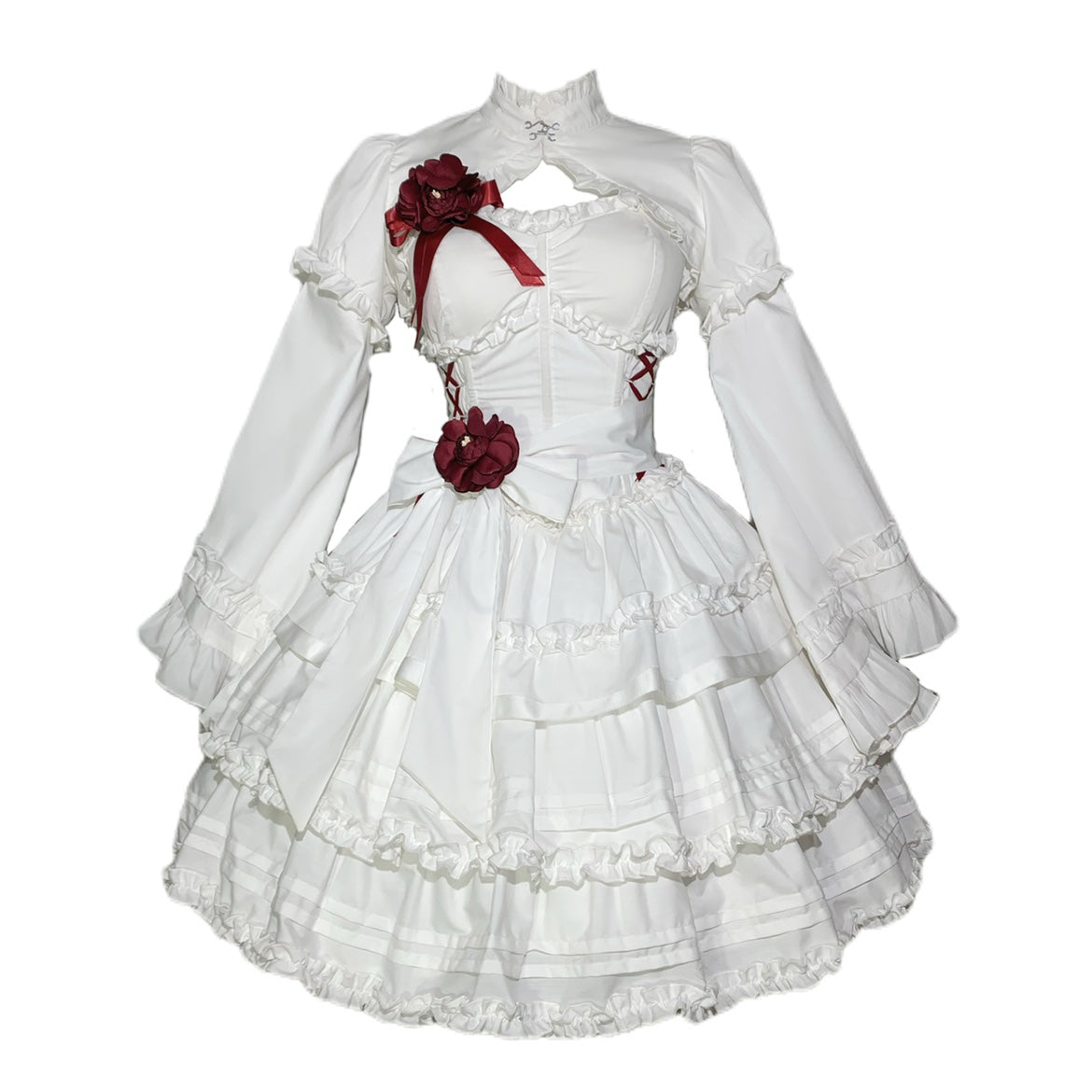 Mengfuzi - LiLith - Christmas Gothic Lolita JSK Dress, Short Sleeve Bolero