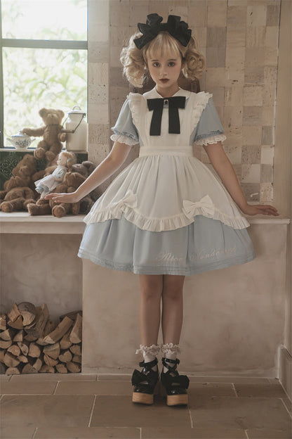 Letters from Unknown Star - Sweet Alice - Short Sleeves Maid Lolita OP