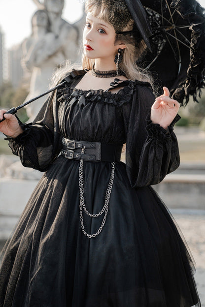 Cornfield Lolita - The Girl Assassin - Halloween Gothic Lolita Irregularly Hemline Dress
