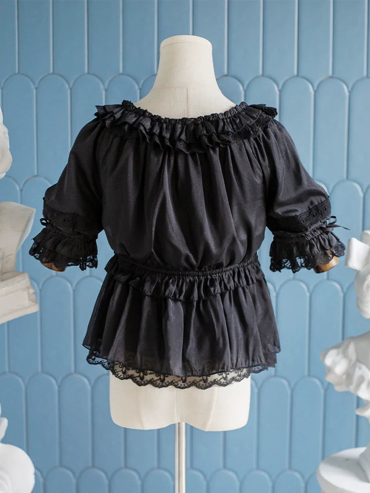 OCELOT - Sweet Lace Lolita Blouse Double-Wear Short Sleeves Shirt