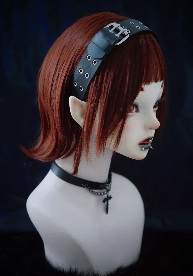 Strange Sugar - Gothic Lolita KC Faux Leather Punk Lolita Hair Accessories