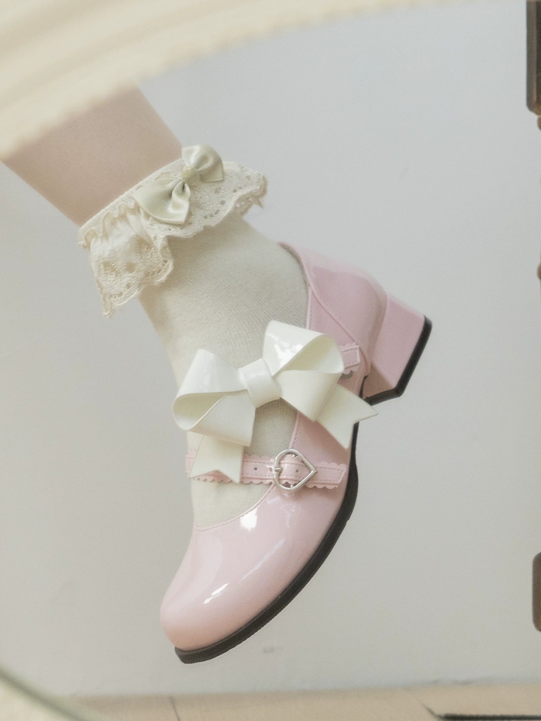 Dolly Doll - Apple Candy - Mary Jane Lolita Shoes Bow PU Low-Mid Heel Shoes