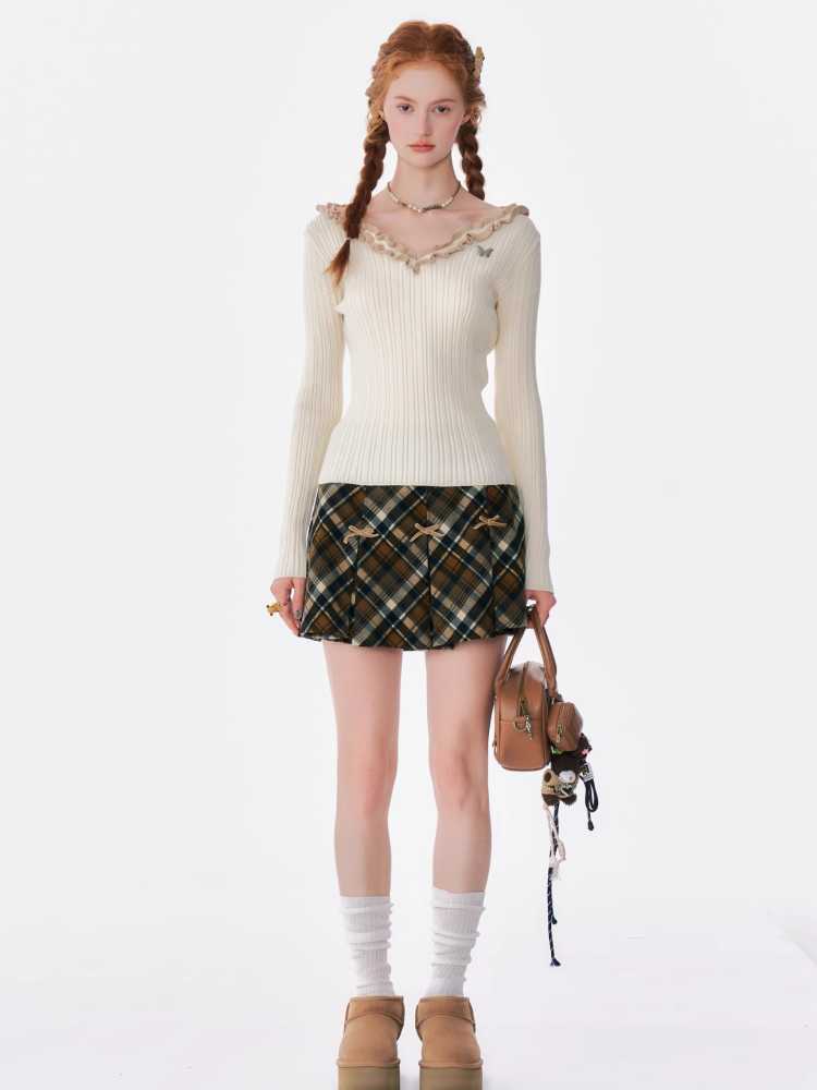 A-line plaid skirt【s0000010164】