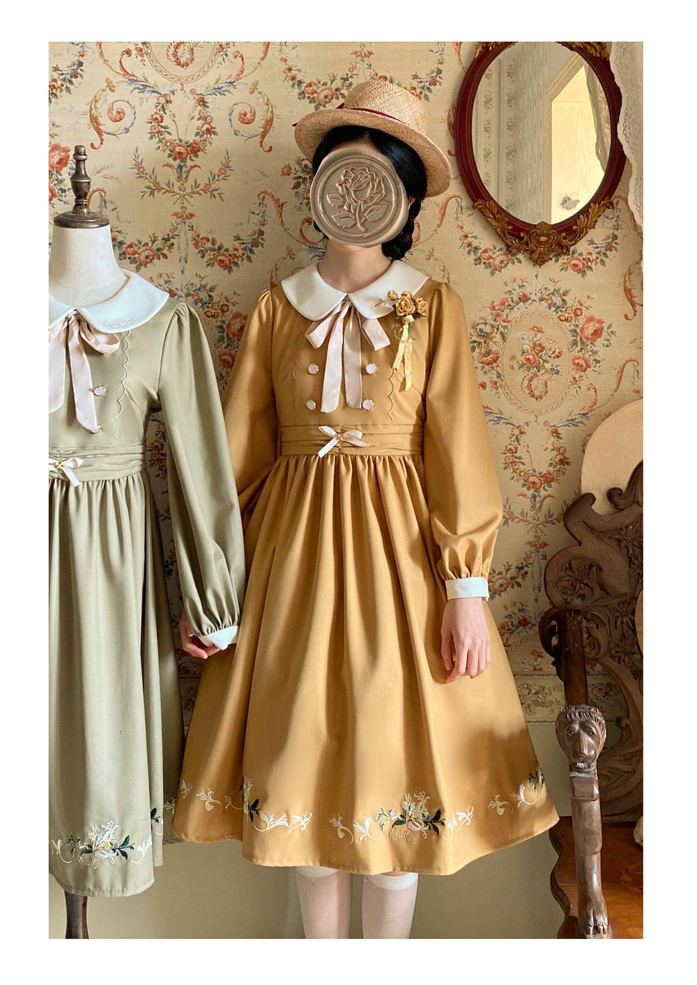 EESSILY - The Spring of Champs Elysees - Elegant Lolita Floral Embroidered OP