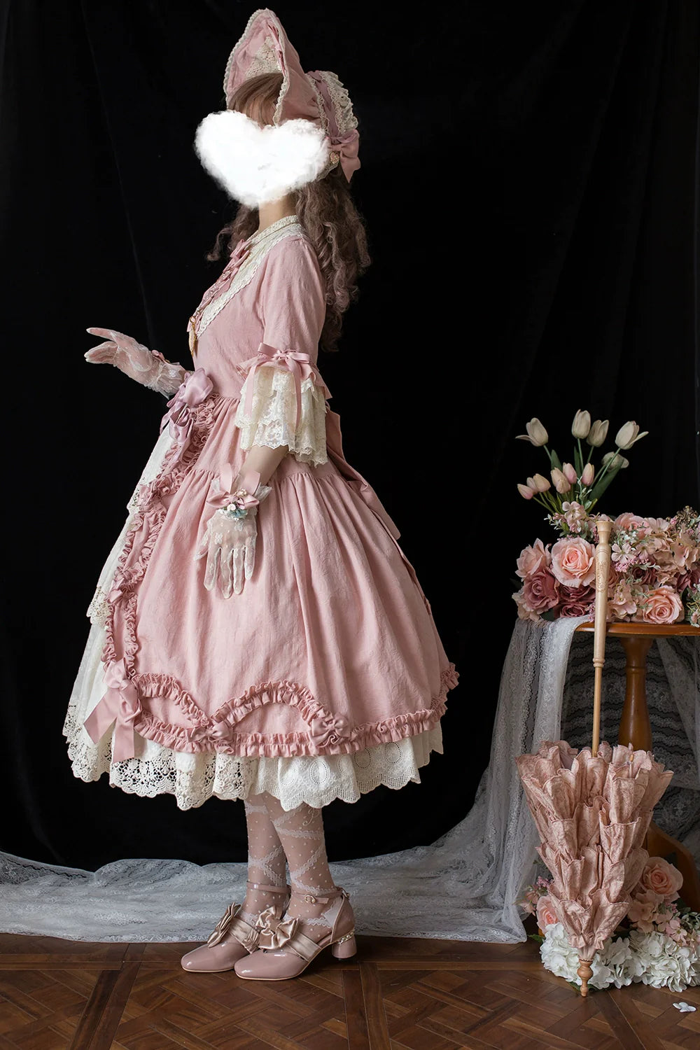 Miss Point - Lilyka Garden - Classic Lolita OP Dress Set Elegant Floral Wall Princess Sleeve