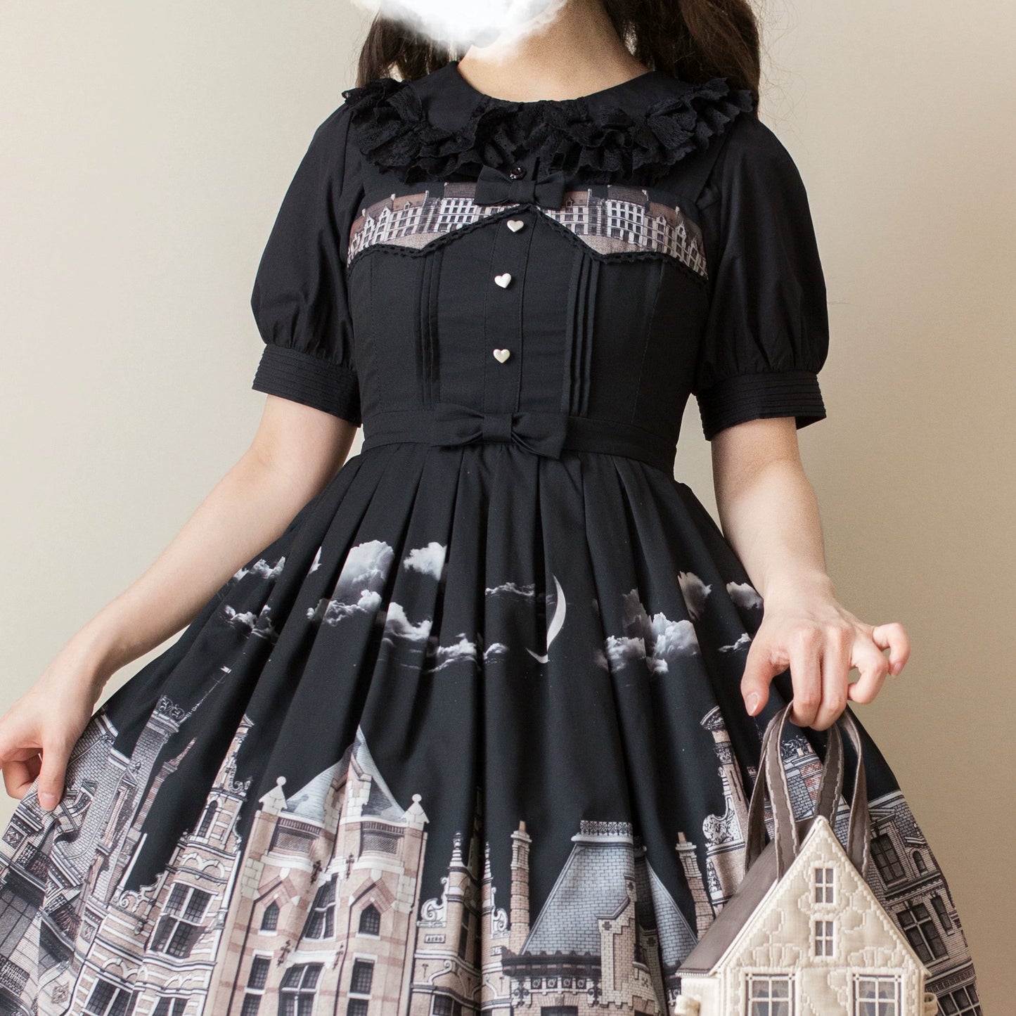 MIST - Semi-sweet Milk Cake - Sweet Lolita Short Sleeve Blouse with Lace Peter Pan Collar