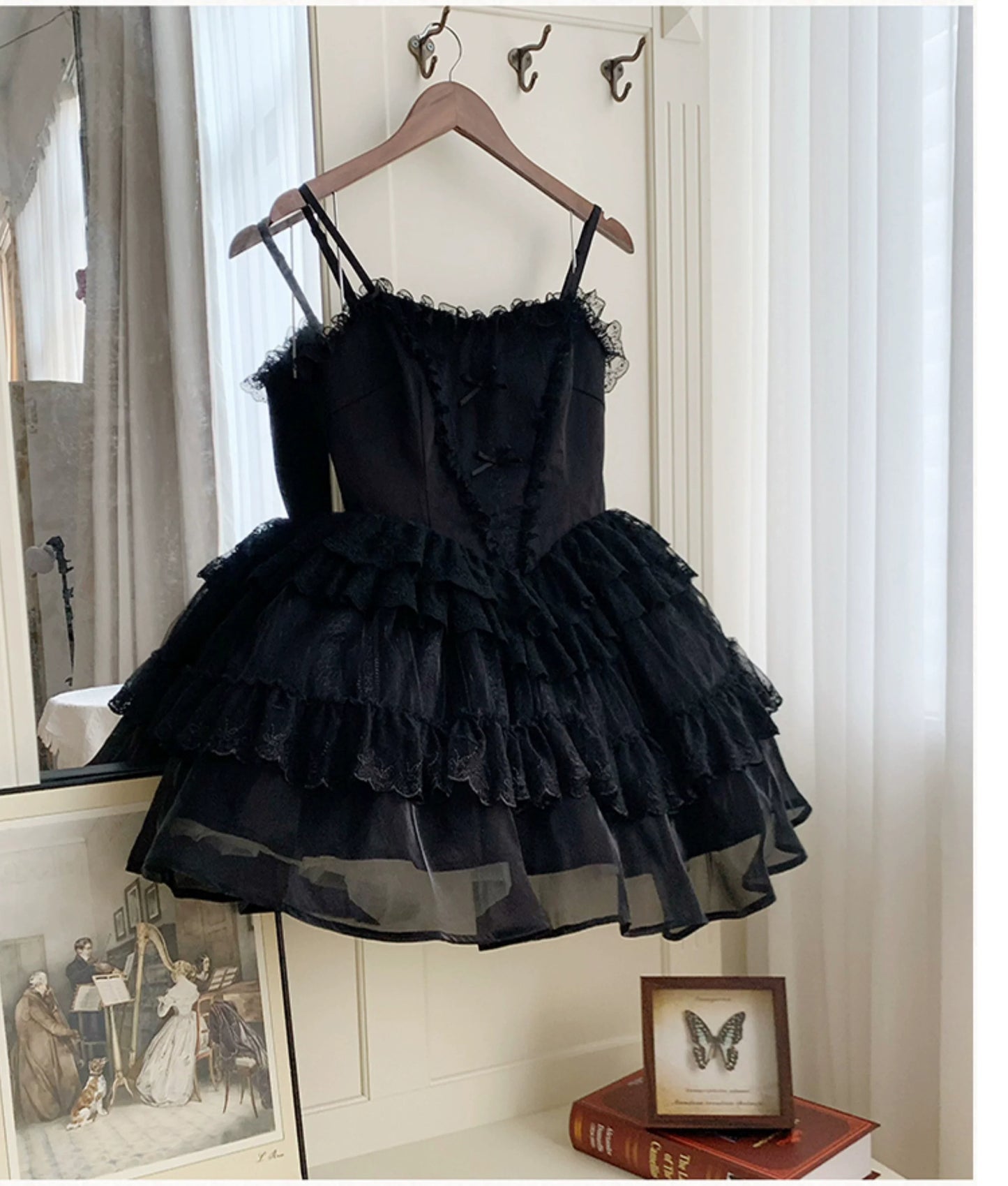 With PUJI - Ivory Tower Enhance - Elegant Lolita JSK Dress Tiered Drawstring OP