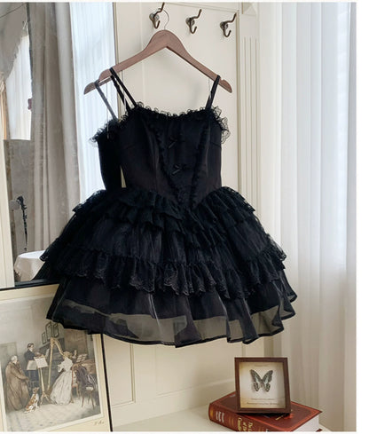 With PUJI - Ivory Tower Enhance - Elegant Lolita JSK Dress Tiered Drawstring OP