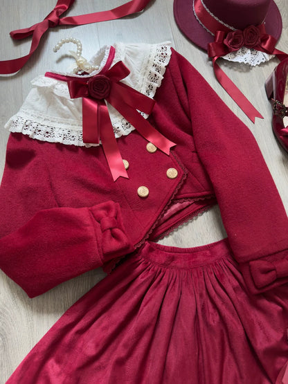 LeMiroir - Winter Solstice - Elegant Lolita Hat, Detachable Collar, Handbag