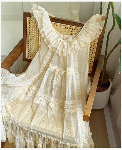 With PUJI - Letters and Poetry - Classic Lolita Tulle Over-Skirt for Summer