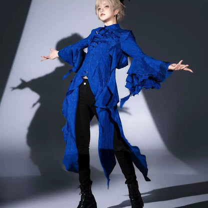 Camouflage Humanoid - Eerie Devour - Ouji Lolita Shirt with Irregular Hem