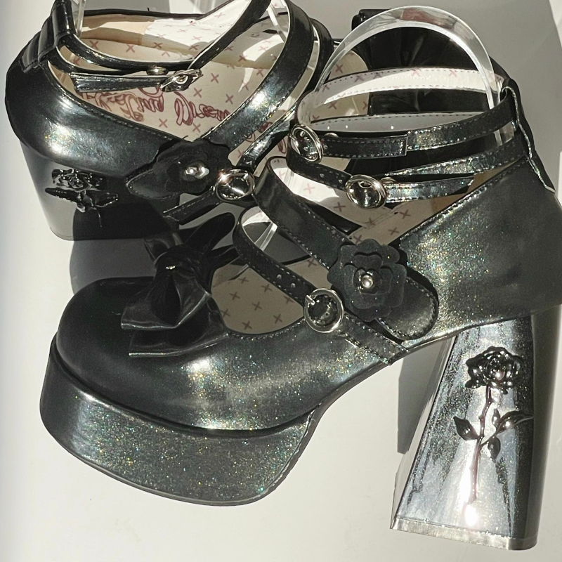 Dreamland - Whispers of the Rose - Daily Lolita Platform Heels Shoes with Relief Rose