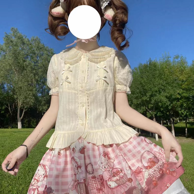 Yaya - Little Fluttershy - Multi-Colored Cotton Lolita Shirt