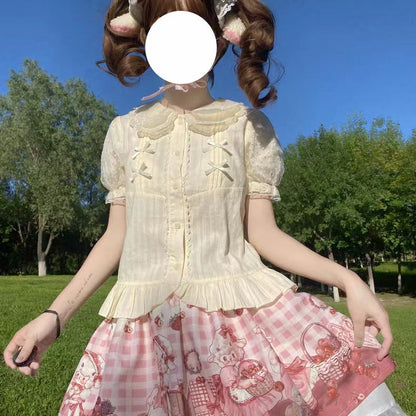 Yaya - Little Fluttershy - Multi-Colored Cotton Lolita Shirt