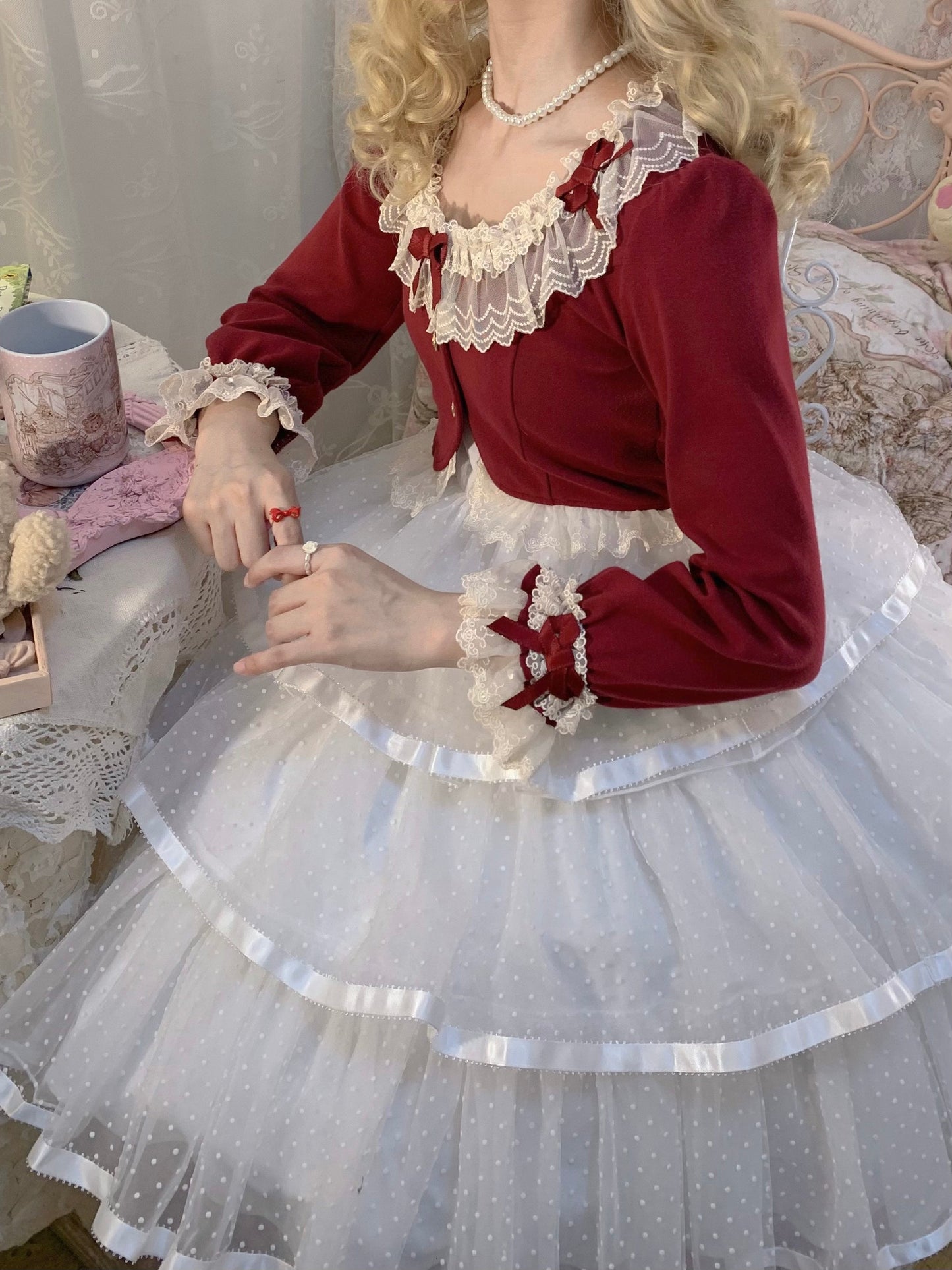 Unideer - Prelude - Elegant Lolita Bolero Jacket with Lace Ruffle Frill