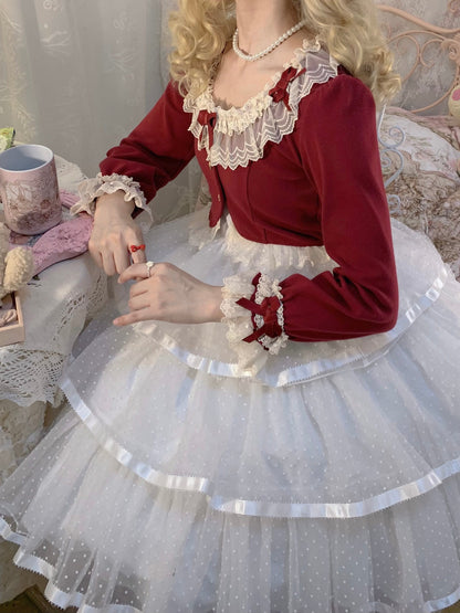 Unideer - Prelude - Elegant Lolita Bolero Jacket with Lace Ruffle Frill