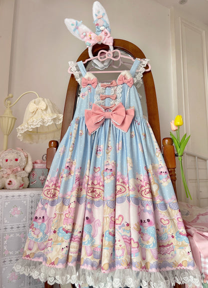 Sugar Girl - Kawaii Lolita Sweet JSK Dress, Cat Printed