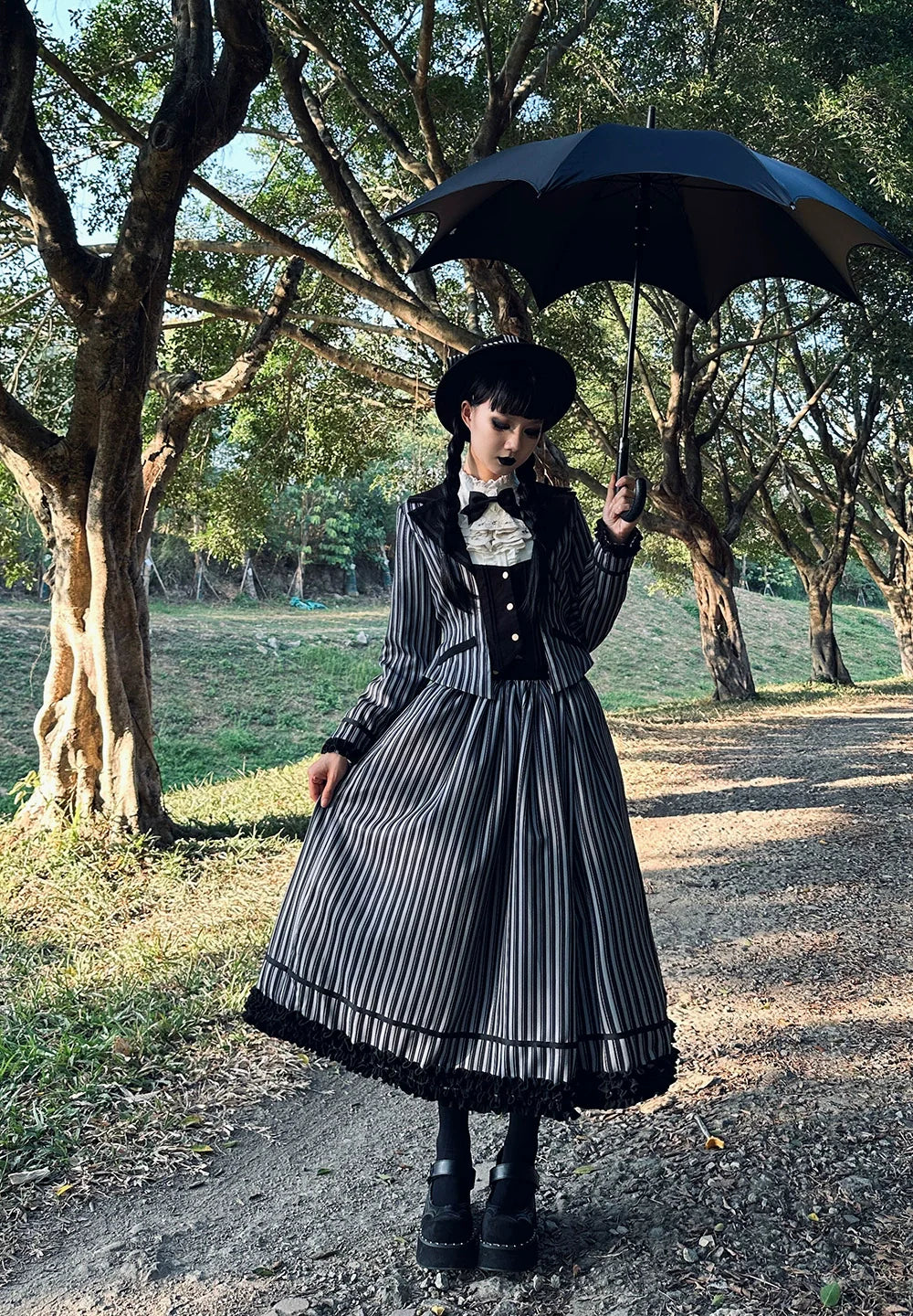 Miss Point - Classical Chocolate - Classic Lolita Skirt Elegant Striped SK