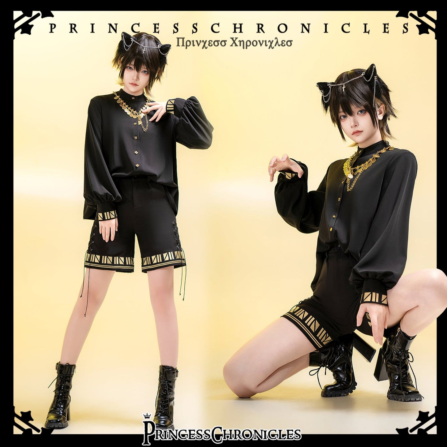 Princess Chronicles - Black Cat - Vintage Ouji Lolita Necklace