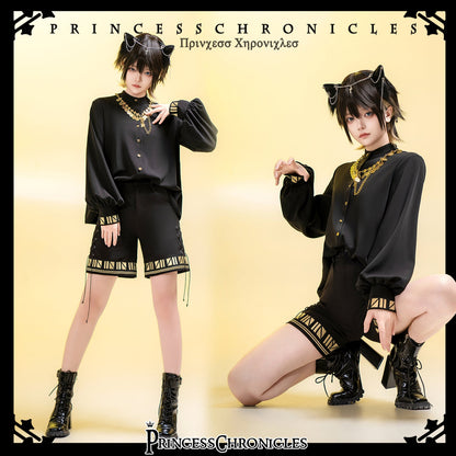 Princess Chronicles - Black Cat - Vintage Ouji Lolita Necklace