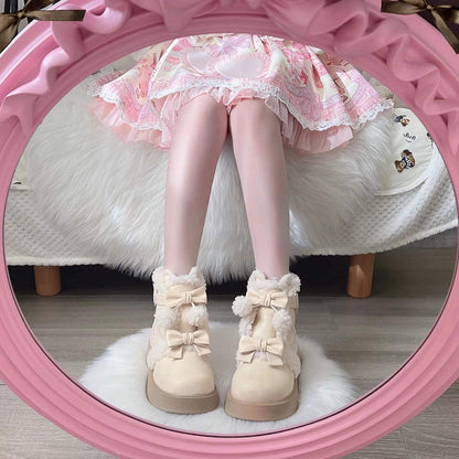Beauty Bunny - Furry Bear - Winter Cute Lolita Shoes Short Snow Boots