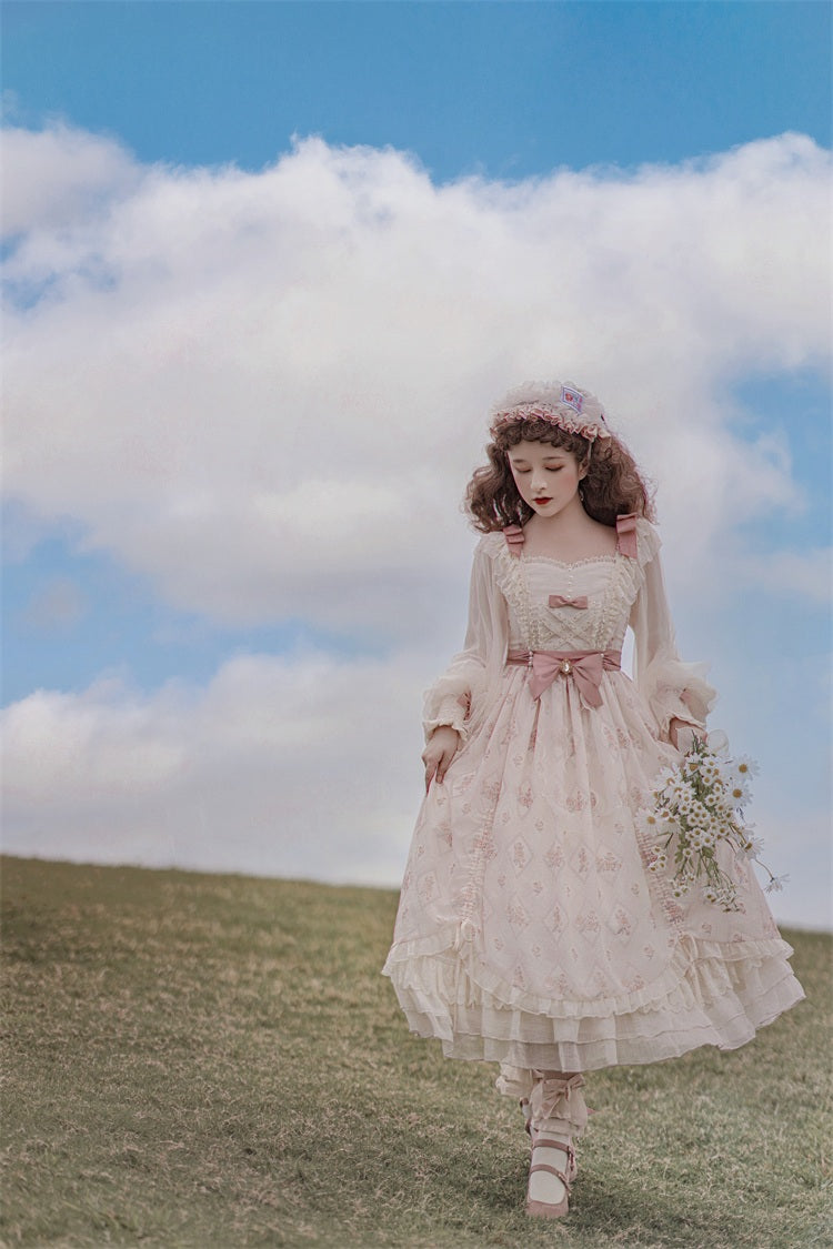 Letters from Unknown Star - Time Stationery - Elegant Lolita Long Sleeve OP Dress