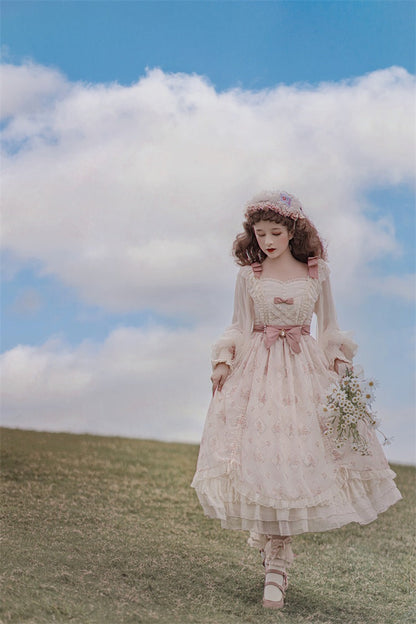 Letters from Unknown Star - Time Stationery - Elegant Lolita Long Sleeve OP Dress