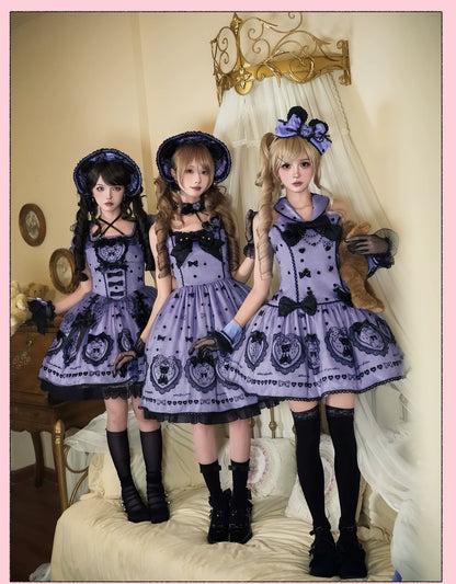 Alice Girl - Brown Sugar Bear - Printed Sweet Lolita Dress, Multiple Styles