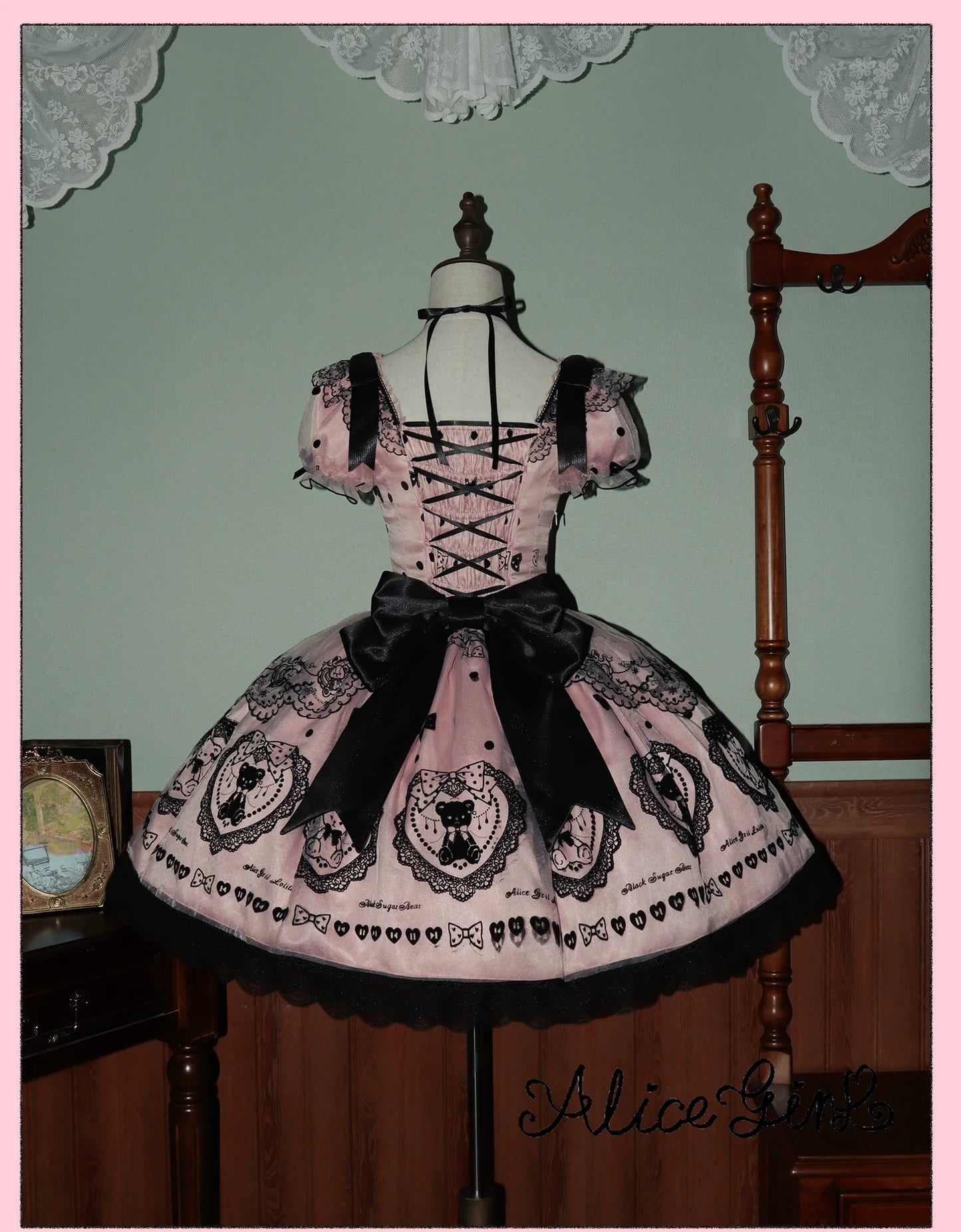 Alice Girl - Brown Sugar Bear - Printed Sweet Lolita Dress, Multiple Styles