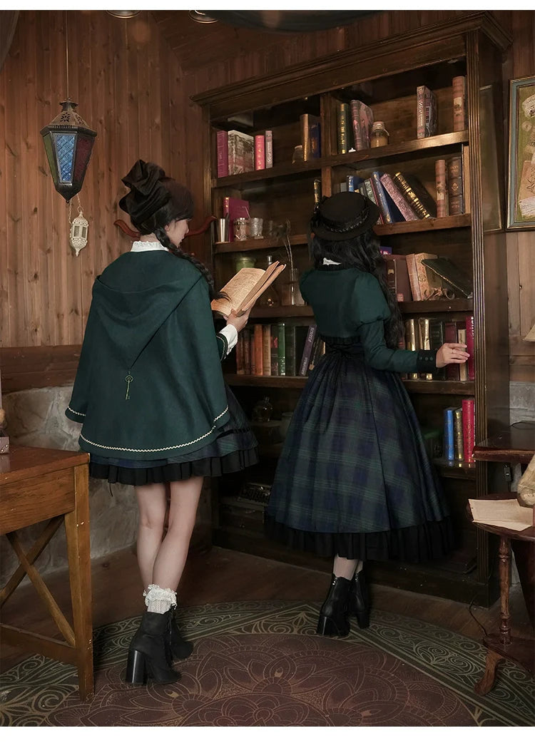 With PUJI - Berlin Souvenir - Plaid Preppy Style Lolita Bust Supporting JSK Outfit