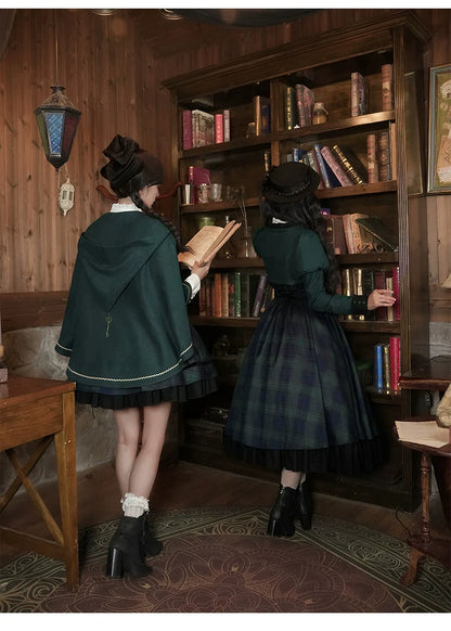 With PUJI - Berlin Souvenir - Plaid Preppy Style Lolita Bust Supporting JSK Outfit