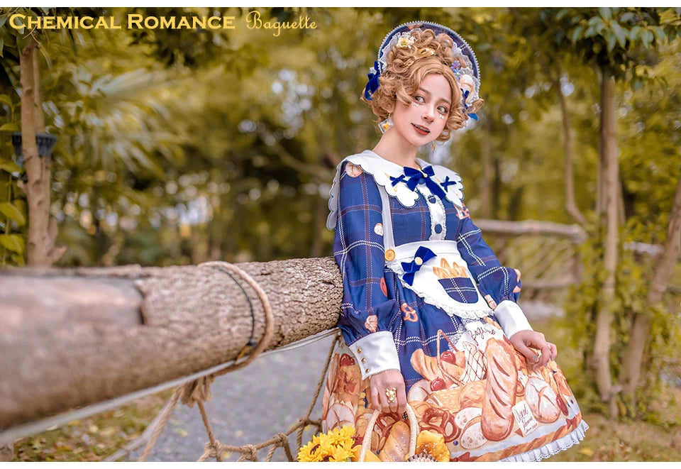 Chemical Romance - Freshly Baked Bread - Sweet Lolita OP Dress Long Sleeve Dress