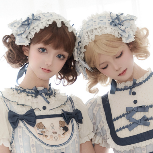 Babyblue - Animal Dinner Handle - Sweet Doll Lolita Headband BNT Bow Trailing Clips